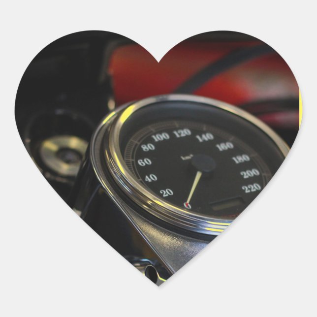 Sticker Cœur Motocyclette Motard Cavalier (Devant)