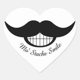 Sticker Cœur Moustache
