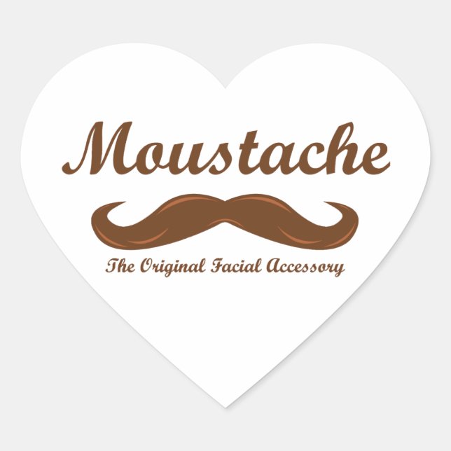 Sticker Cœur Moustache - L'accessoire facial original (Devant)