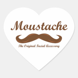 Sticker Cœur Moustache - l'accessoire facial original