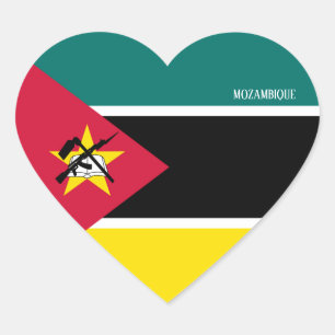 Sticker Cœur Mozambique Drapeau splendide patriotique