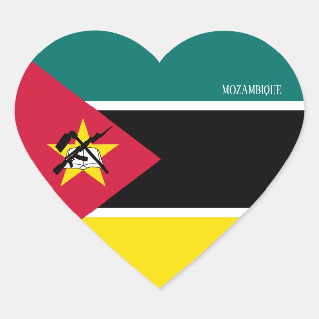 Sticker Cœur Mozambique Drapeau splendide patriotique (Devant)