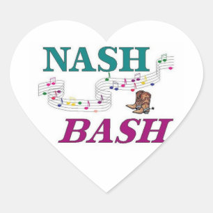 Sticker Cœur Musique Nashville Nash Bash