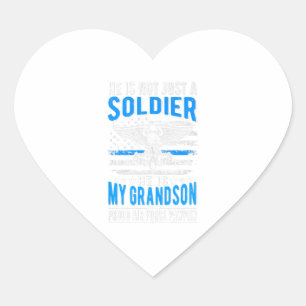Sticker Cœur My Grandson Is A Soldier Hero Proud Air For Gift