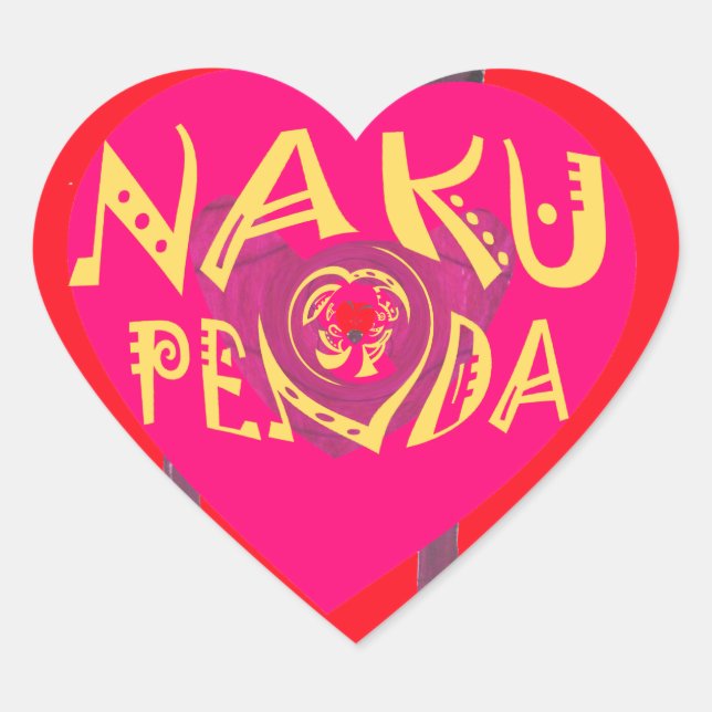 Sticker Cœur Nakupenda Love Art - Swahili Heart Design (Devant)