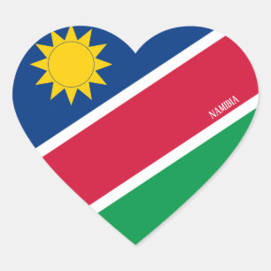 Sticker Cœur Namibie Drapeau splendide patriotique