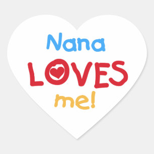 Sticker Cœur Nana aime mes t-shirts et cadeaux