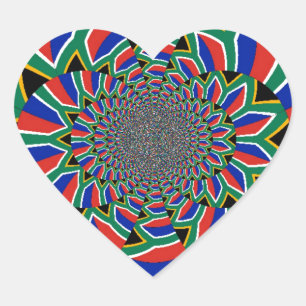 Sticker Cœur Nation Arc-en-ciel : Afrique du Sud vivante Imprim