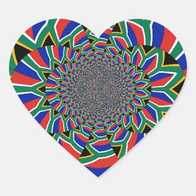 Sticker Cœur Nation Arc-en-ciel : Afrique du Sud vivante Imprim (Devant)