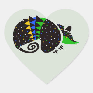 Sticker Cœur Nature - I love ARMADILLOS - Brésil - Vert