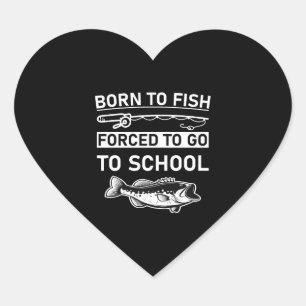 Sticker Cœur né de poissons forcés d'aller à l'école