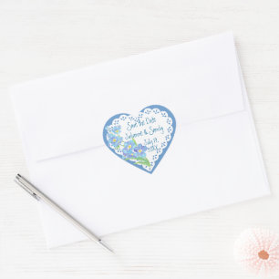 Sticker Cœur Ne m'oublie pas Personnaliser la date de Fleur 