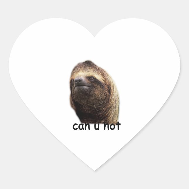 Sticker Cœur Ne peut pas être Sloth (Devant)