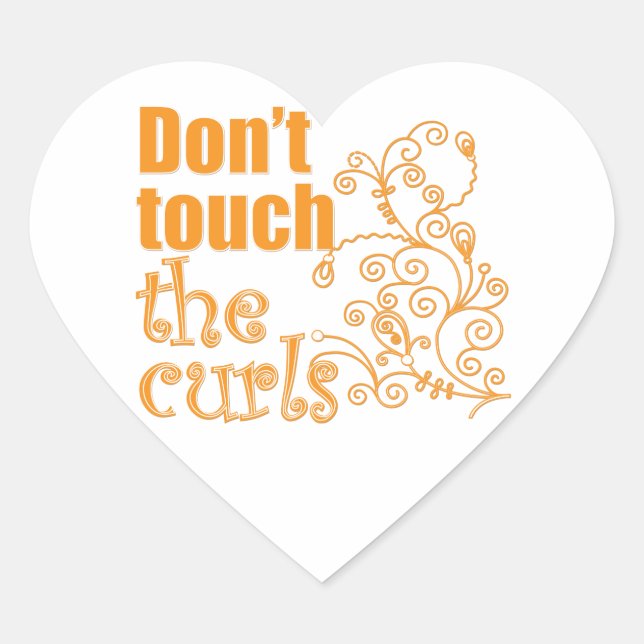 Sticker Cœur Ne touchez pas aux boucles ! (Devant)