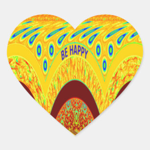 Sticker Cœur Ne vous inquiétez pas être heureux Art Design