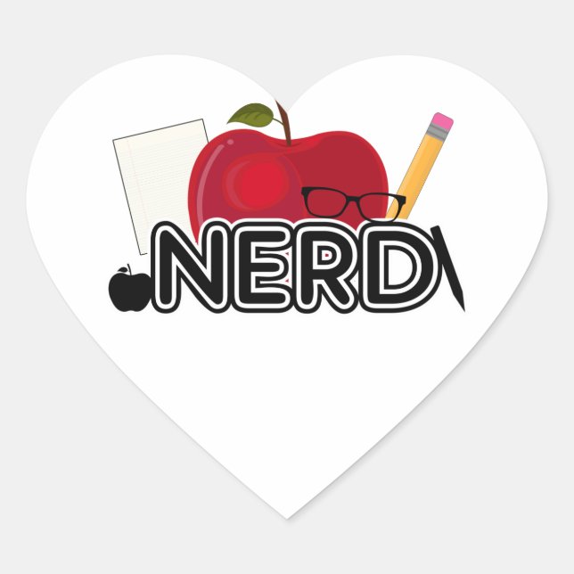 Sticker Cœur Nerd - Logo (Devant)
