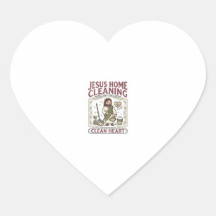 Sticker Cœur Nettoyage Maison Jésus Cœur Propre Jésus Maison Ne
