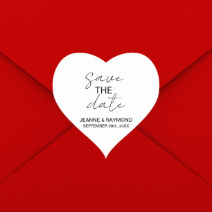 Sticker Cœur Nettoyer modifiable Enregistrer la date Faire-part