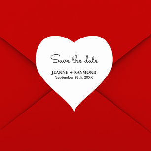 Sticker Cœur Nettoyer romantique Enregistrer la date Faire-part