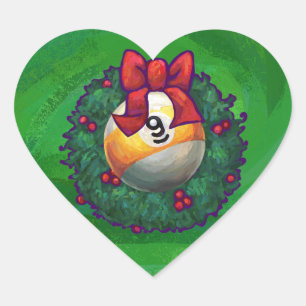 Sticker Cœur Neuf boule en couronne verte