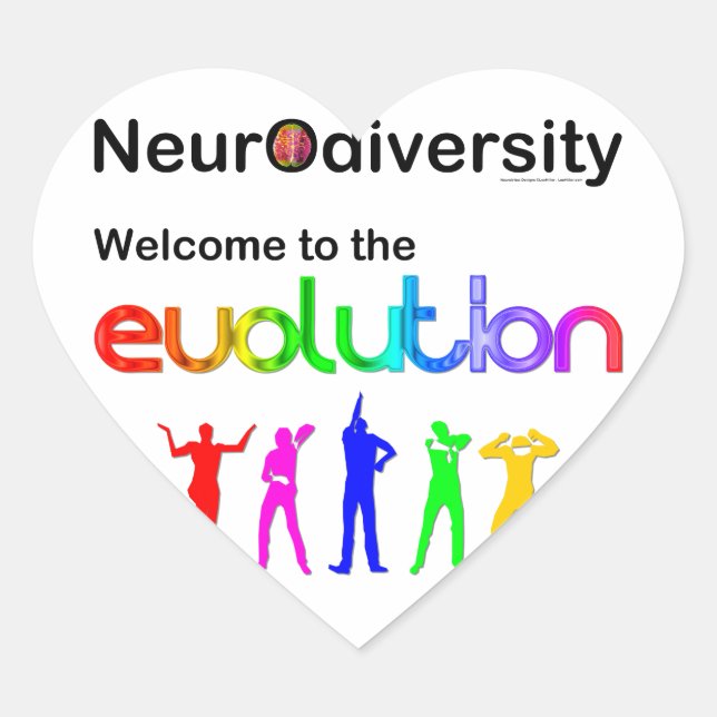 Sticker Cœur Neurodiversité Bienvenue dans l'Évolution (Devant)