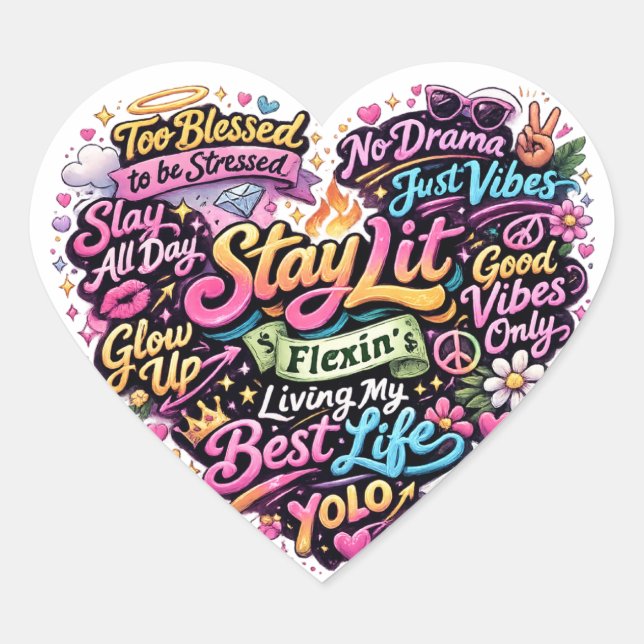 Sticker Cœur New generation stickers. (Devant)