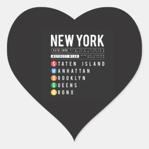 Sticker Cœur New York 5 Boroughs