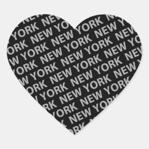 Sticker Cœur New York Motif Grey