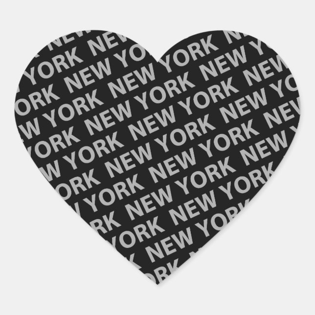 Sticker Cœur New York Motif Grey (Devant)