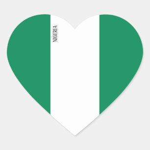 Sticker Cœur Nigeria Drapeau Patriotique