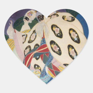 Sticker Cœur NOCTURNE AVEC les MASQUES/coeur vénitien de