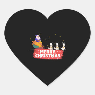 Sticker Cœur Noël australien, Père Noël, plage