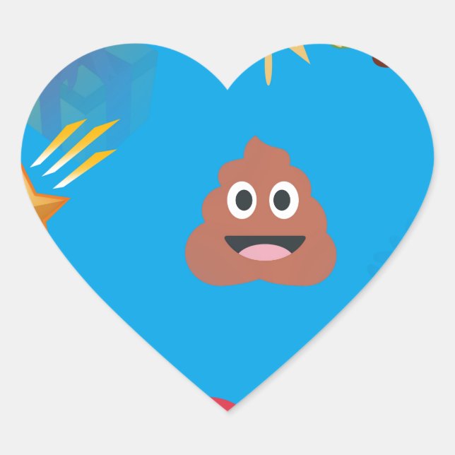 Sticker Cœur noël de poop émoji (Devant)