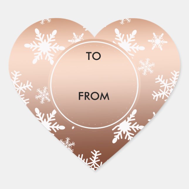 Sticker Cœur Noël des Flèches blanches d'or (Devant)