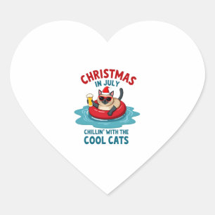Sticker Cœur Noël en juillet Papa Maman se détendent avec Sia