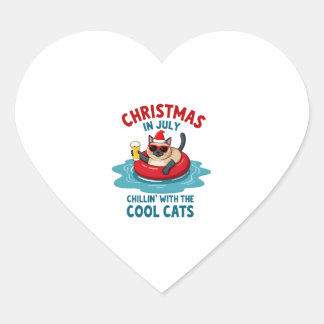 Sticker Cœur Noël en juillet Papa Maman se détendent avec Sia
