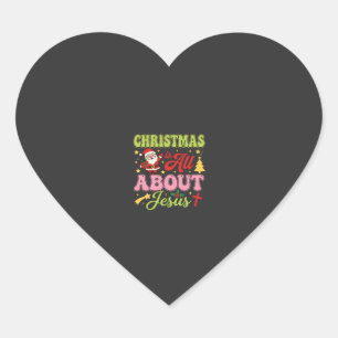 Sticker Cœur Noël est tout sur Jésus Rétro