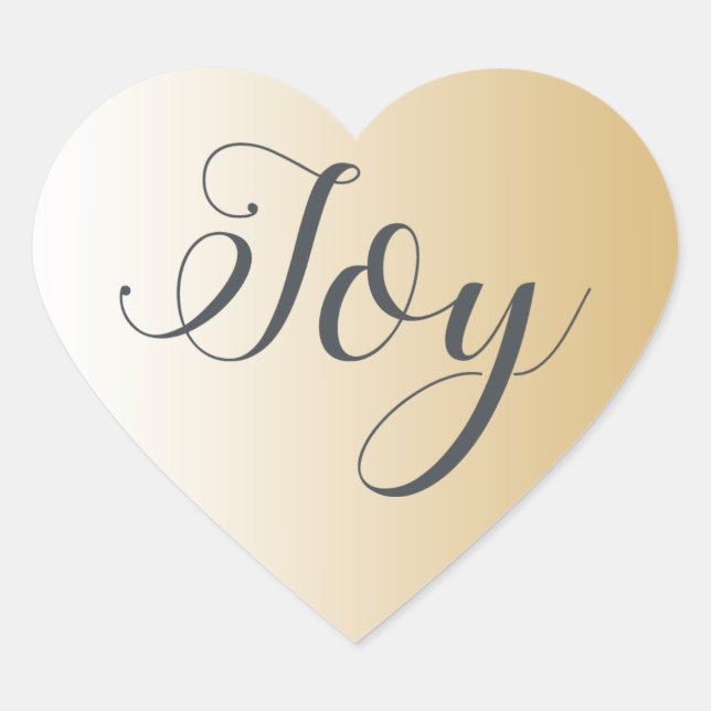 Sticker Cœur Noël Joy Shiny Gold Ombre (Devant)