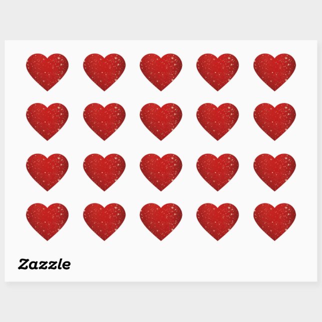 Sticker Cœur Noël Red Twinkle (Feuille)