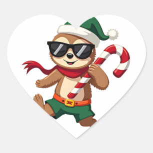 Sticker Cœur Noël Sloth Elf Peppermenthe Sucre de canne Chemise