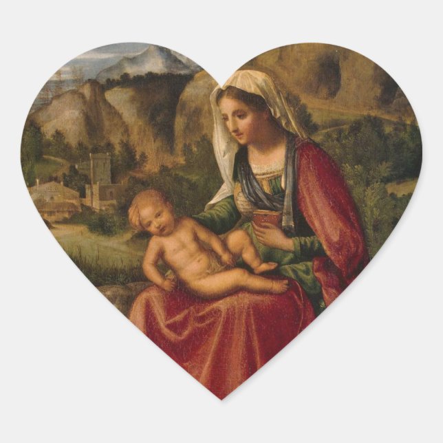 STICKER CŒUR NOËL VIRGIN (Devant)