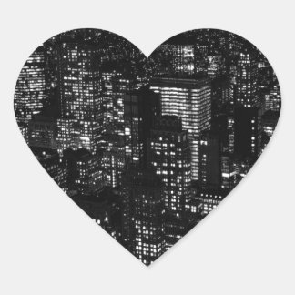 Sticker Cœur Noir et blanc New York City