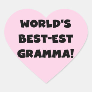 Sticker Cœur Noir ou blanc du Meilleur-est Gramma du monde
