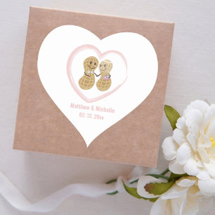 Sticker Cœur Noix sur l'autre mignonne mariée et Mariage de cha