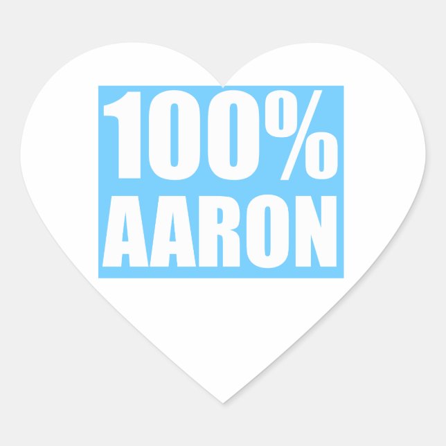 Sticker Cœur Nom Aaron (Devant)