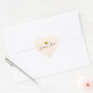 Sticker Cœur Nom Calligraphie Monogramme Cœur