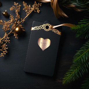 Sticker Cœur Nom de beauté Coeur nuptial Merci Sepia Gold Metal