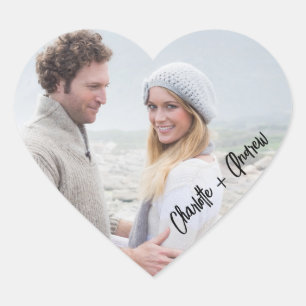 Sticker Cœur Nom de la mariée mariée mariage faveur coeur