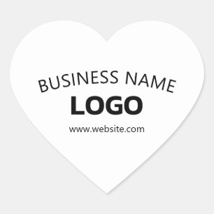 Sticker Cœur Nom d'entreprise modifiable, site Web et logo télé