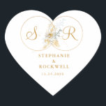 Sticker Cœur Nom du monogramme Or Elégant Mariage initial Coeur<br><div class="desc">Élégant Monogramme Or Nom Sticker Coeur Mariage Initial. Partagez vos merveilleuses nouvelles avec des êtres chers avec élégance et style. Commandez aujourd'hui !</div>